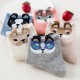 3D Pomeranian Women's Mid-Calf Socks - Preppy Style Student Socks, Autumn & Winter Sweat-Absorbent Cotton Cute Cartoon Socks
