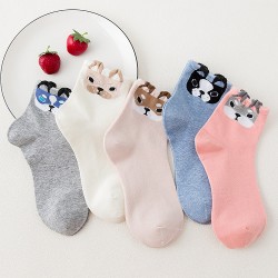 3D Pomeranian Women's Mid-Calf Socks - Preppy Style Student Socks, Autumn & Winter Sweat-Absorbent Cotton Cute Cartoon Socks