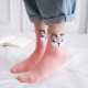 3D Pomeranian Women's Mid-Calf Socks - Preppy Style Student Socks, Autumn & Winter Sweat-Absorbent Cotton Cute Cartoon Socks