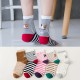Kitty Girl Mid-Calf Socks, Cotton Socks, Striped Long Socks, Women's College Style Cartoon Socks, All Seasons Sports Student Trendy Socks