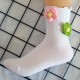 Handmade Flower Socks for Women - Rolled Cuff Knitted Flower Socks, Warm Mid-Calf Socks for Autumn & Winter, Korean Trendy