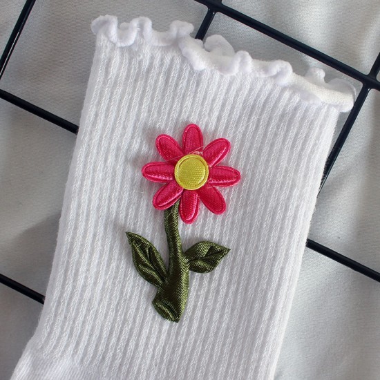 New Sunflower Socks - High-Elastic Cuff Student Socks for Women, Warm Cotton Socks, Sweet Flower Design