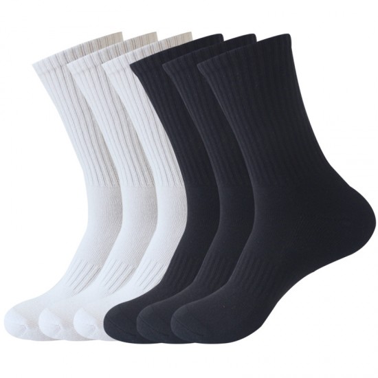 European and American terry socks, men's warm thickened cotton socks, brushed high elastic mid-calf socks, terry bottom sports socks
