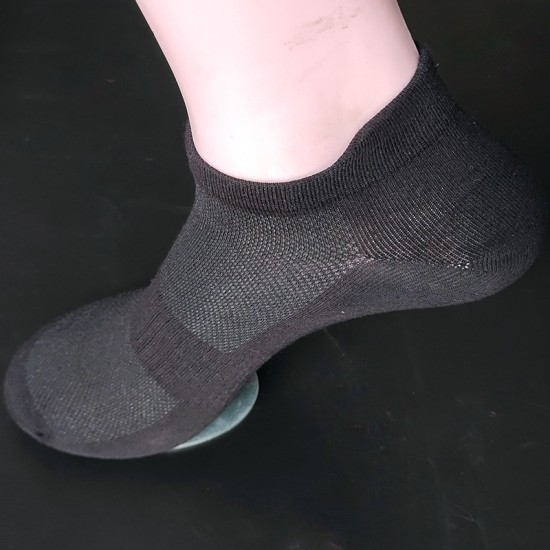 Men's Summer Thin Socks - Mesh Sports Ankle Socks, Tab Cotton Socks, Black & White Solid Color Breathable Boat Socks