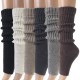 In Stock Footed Socks, Warm Slouch Socks, Chunky Knitted Leg Covers, Korean Style Leg Protectors, Foot Covers, Boot Covers, European and American Style