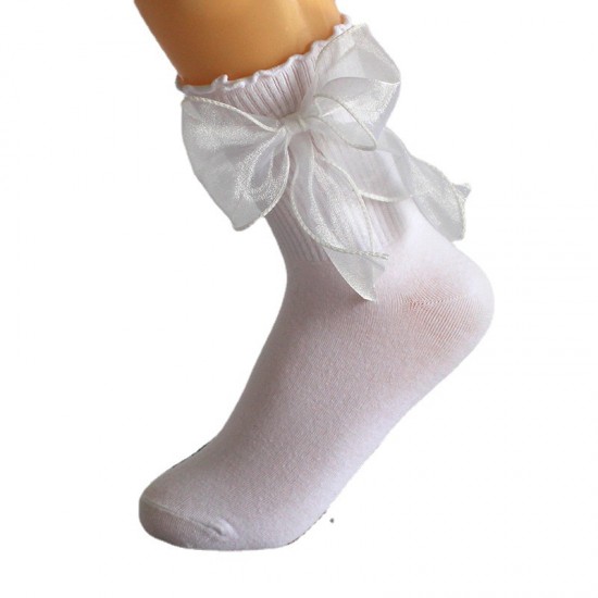 Cute Sweet Socks for Stage Performance - Lolita Large Bow Mid-Calf Socks, Sweat-Absorbent Cotton Socks, Trendy