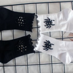 Funny Pattern Socks for Women - Scary Spider Socks, Ruffled Breathable Cotton Socks, New Autumn & Winter Style for Students
