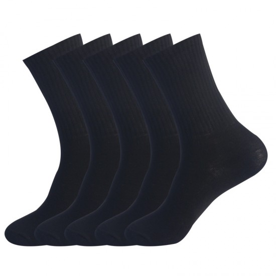 In stock women's high elastic band socks, student black and white mid-calf socks, sports sweat-absorbing cotton socks, casual solid color long socks for women