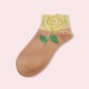 Women's 3D Embossed Lolita Socks In-Stock - Cotton Retro Short Socks, Versatile