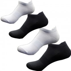 New Mesh Boat Socks Unisex - Summer Thin Tab Socks, Black & White Sweat-Absorbent Cotton Low-Cut Sports Socks