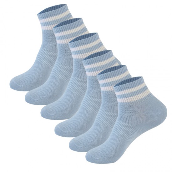 In stock double stripe sports short socks, thin mesh women's boat socks, student striped short socks, breathable cotton socks