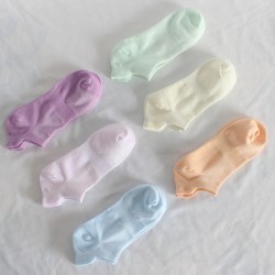 Sports Short Socks, Breathable Mesh Running Socks, Women's Summer Colorful Thin Boat Socks, Low-Cut Women's Socks