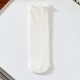 Summer New Women's Ruffled Socks - Thin Mesh Solid Color Frilled Socks, Sweet Princess White Socks