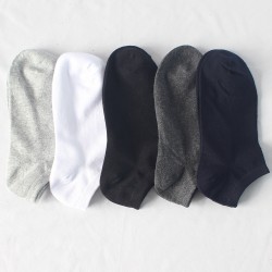 Plus-size men's summer thin solid color short socks, sweat-absorbent cotton socks, ankle socks, European and American sizes