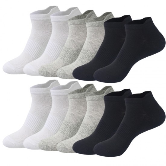 4-6 Pair Pack In Stock Mesh Short Socks, Men's and Women's Ear-Pulling Sports Boat Socks, Spring/Summer Thin Cotton Socks, European and American Style, Multiple Sizes