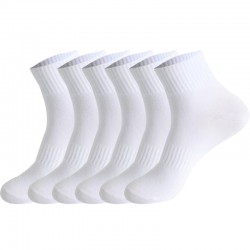 Men's Plus-Size Sports Socks - Sweat-Absorbent Cotton Socks, Mid/Low-Cut Non-Slip Black & White Solid Socks for Basketball & Running