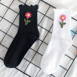 New Sunflower Socks - High-Elastic Cuff Student Socks for Women, Warm Cotton Socks, Sweet Flower Design
