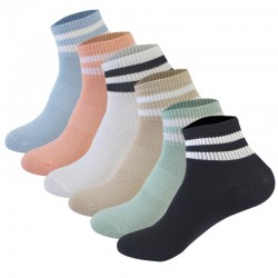 In stock double stripe sports short socks, thin mesh women's boat socks, student striped short socks, breathable cotton socks