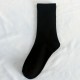 In stock women's high elastic band socks, student black and white mid-calf socks, sports sweat-absorbing cotton socks, casual solid color long socks for women
