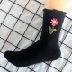 New Sunflower Socks - High-Elastic Cuff Student Socks for Women, Warm Cotton Socks, Sweet Flower Design