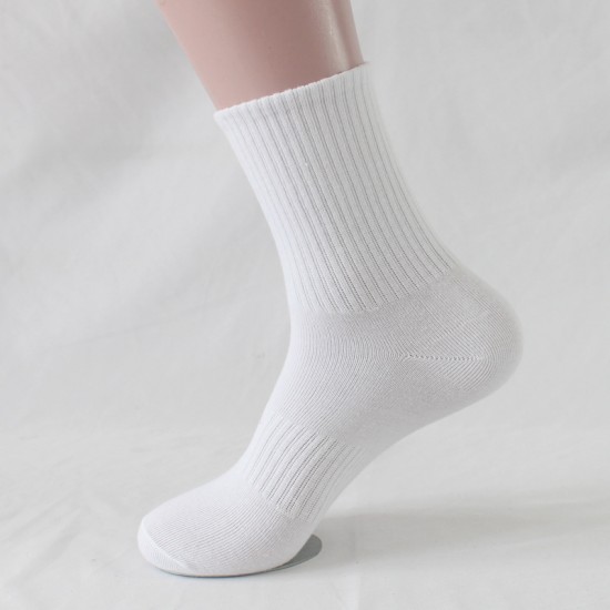 Sports socks, outdoor running cotton socks, men's and women's socks, mid-calf socks, all-season solid color men's socks