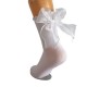 New Large Bow Lolita Socks - Sweet Student Ruffled Socks, Solid Color Mid-Calf Cotton Socks for Women