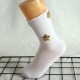 Star-Print Solid Color Women's Mid-Calf Socks - Korean-Style Ruffled Sweet Socks, All-Season Cotton Socks for Students & Sports
