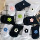 Korean style trendy wool flower socks for women, handmade flower socks with ruffled edges, sweet and three-dimensional flower mid-calf socks, Instagram socks.