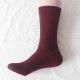 In stock vertical stripe calf socks, imitation double needle mid-high socks, autumn and winter cotton socks, women's solid color European and American long socks