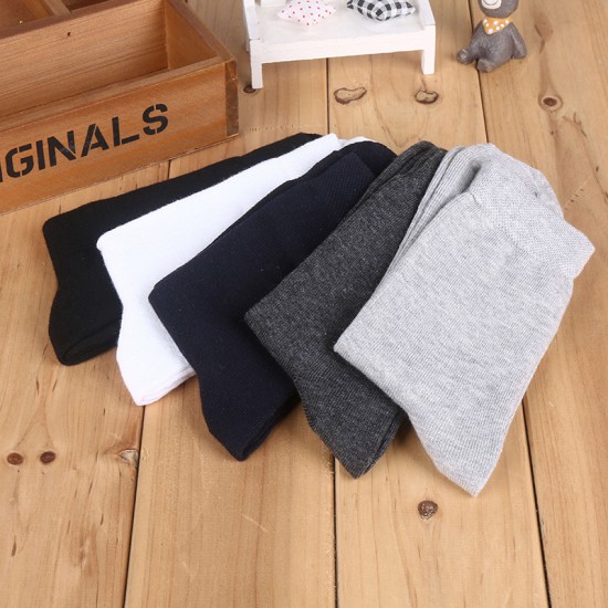 New Solid Color Men's Cotton Socks - Business Mid-Calf Socks, Sweat-Absorbent Sports Socks, In-Stock for Wholesale