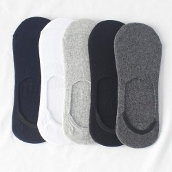 In stock men's solid color low-cut cotton socks with silicone anti-slip boat socks, thin socks for men and women, summer