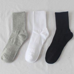 Sports socks, outdoor running cotton socks, men's and women's socks, mid-calf socks, all-season solid color men's socks