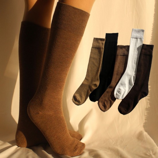 Autumn and winter warm calf socks, Japanese school style JK socks, ins trendy women's socks, internet celebrity long socks, cotton socks, solid color