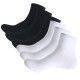 Men's Plus-Size Sports Socks - Sweat-Absorbent Cotton Socks, Mid/Low-Cut Non-Slip Black & White Solid Socks for Basketball & Running