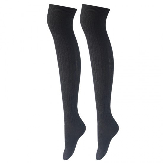 In-stock long socks, Japanese style over-the-knee socks, knitted cable knit thigh socks, women's long socks, over-the-knee high socks