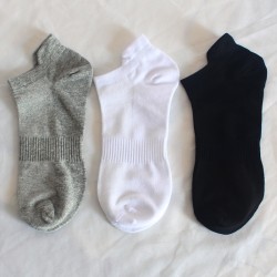 Nude Socks, 3-Pair Pack, Summer Thin Men's Socks, Mesh Socks, Sports Short Socks, Breathable Sweat-Absorbing Cotton Socks, Solid Color Socks