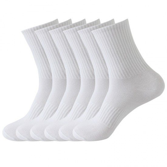 Sports socks, outdoor running cotton socks, men's and women's socks, mid-calf socks, all-season solid color men's socks