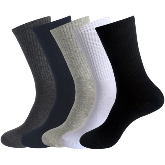 Men's autumn and winter socks, high elastic calf socks, men's and women's running sports socks, plus size, solid color, mid-calf socks, European and American style