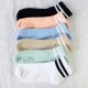 In stock double stripe sports short socks, thin mesh women's boat socks, student striped short socks, breathable cotton socks