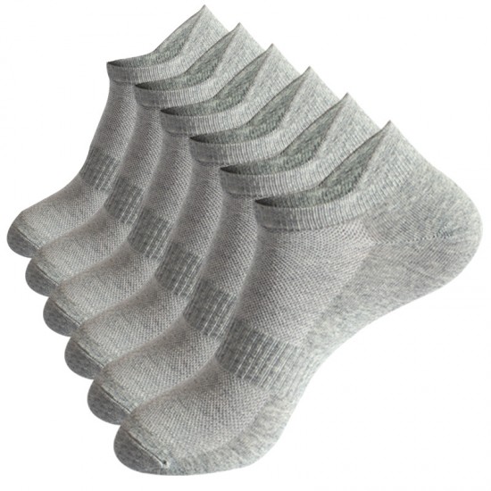 5-Pair Pack Mesh Short Socks, Summer Thin Sweat-Absorbing Men's Socks, Sports Short Socks, Wholesale, Solid Color Boat Socks, Cotton, Dropshipping Available