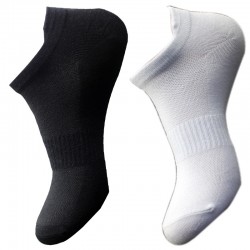 New Mesh Boat Socks Unisex - Summer Thin Tab Socks, Black & White Sweat-Absorbent Cotton Low-Cut Sports Socks
