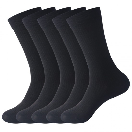 In stock vertical stripe calf socks, imitation double needle mid-high socks, autumn and winter cotton socks, women's solid color European and American long socks