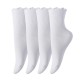 Ruffled Women's Socks - Cute Frilled Ankle Socks, Solid Color Mid-Calf Cotton Socks with Ruffled Edges for Autumn & Winter